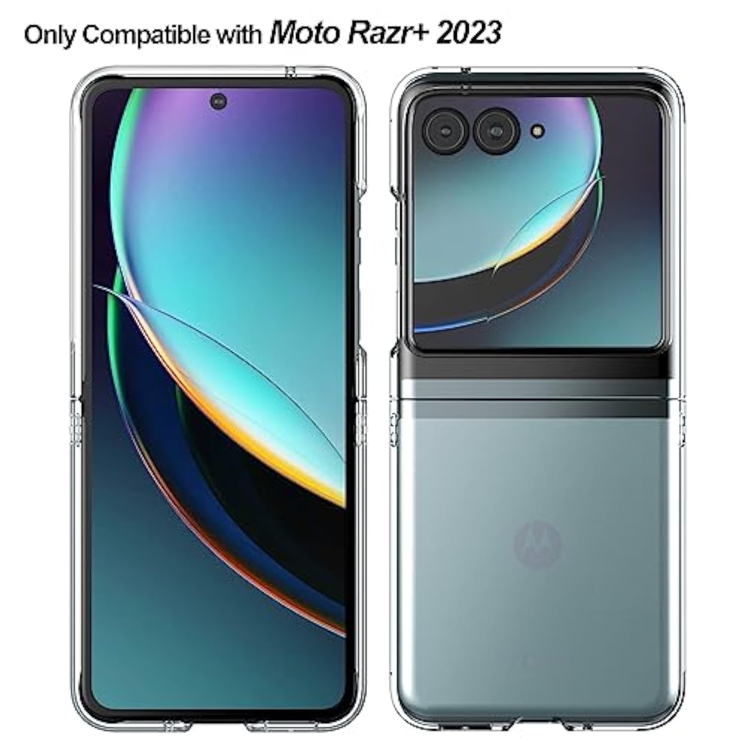 Case For Motorola Razr+ 2023, Clear Hard Pc Back Bumper Protective Case For Moto Razr+ 2023 (Crystal Clear)