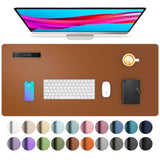 Leather Desk Pad Protector, Mouse Pad, Office Desk Mat, Non-Slip Pu Leather Desk Blotter, Laptop Desk Pad, Waterproof Desk Writing Pad For Office And Home (Brown,23.6" X 13.7")