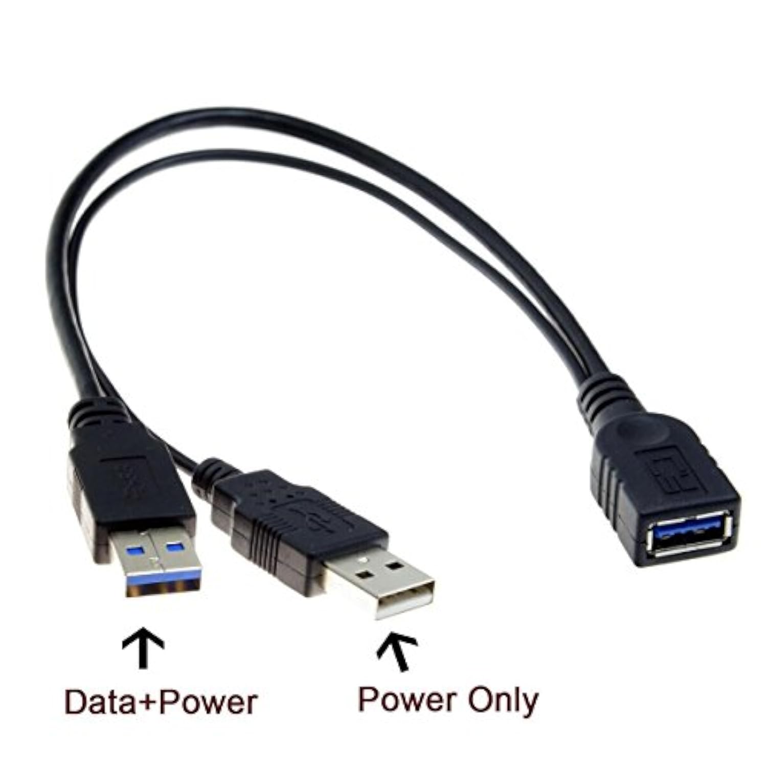 Usb 3.0 Splitter Y Cable Usb 1 Female To 2 Male Extra Power Data Extension Cable For 2.5" Mobile Hard Disk