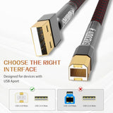 Hifi Usb 2.0 Cable A To B Digital Audio Audiophile Cable (1M/3.28Ft)