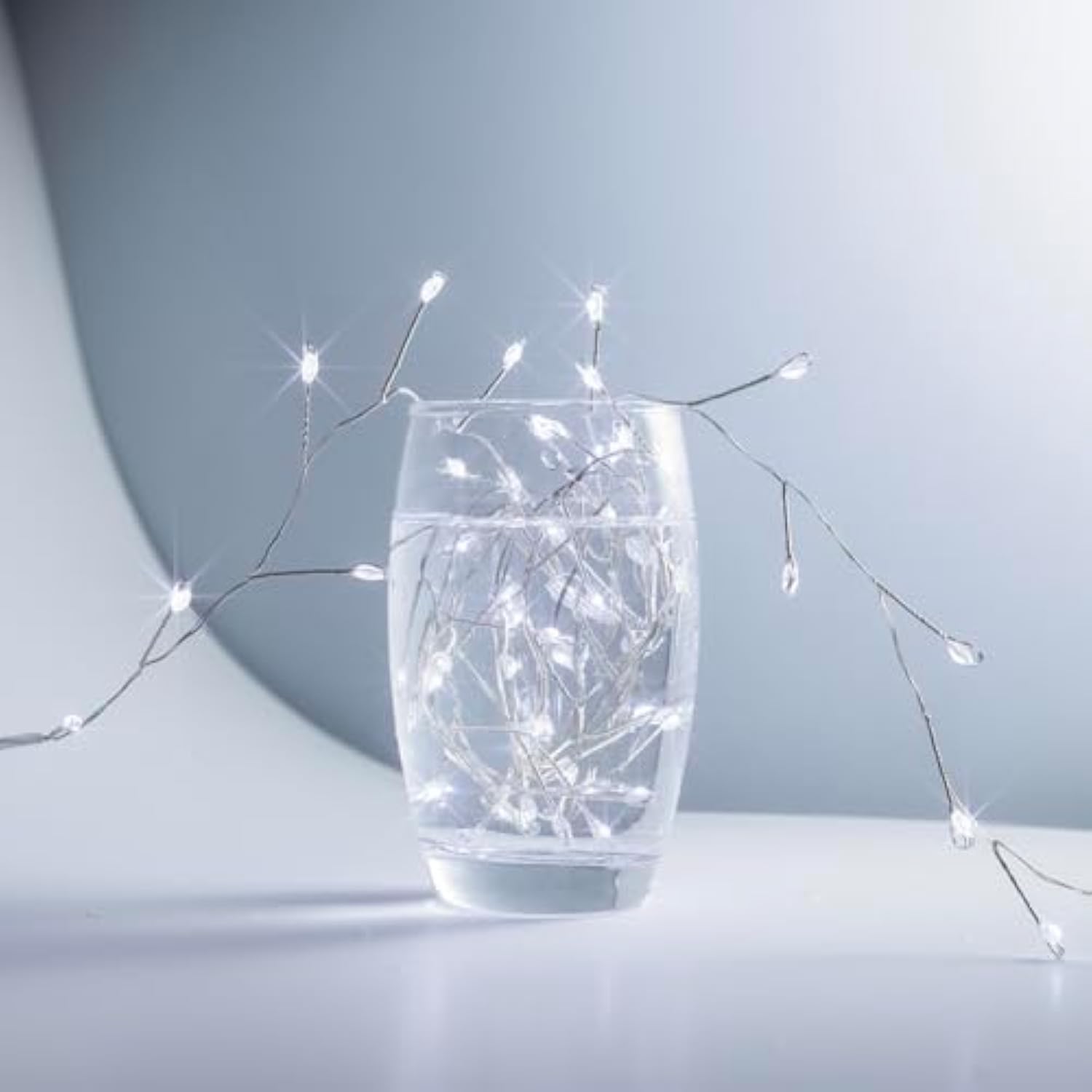 Fairy Lights Plug In, 50 Feet 500Led Cool White Silver Wire Firecracker Firefly Lights With Remote, Waterproof Copper Wi