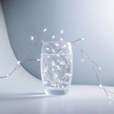 Fairy Lights Plug In, 50 Feet 500Led Cool White Silver Wire Firecracker Firefly Lights With Remote, Waterproof Copper Wi