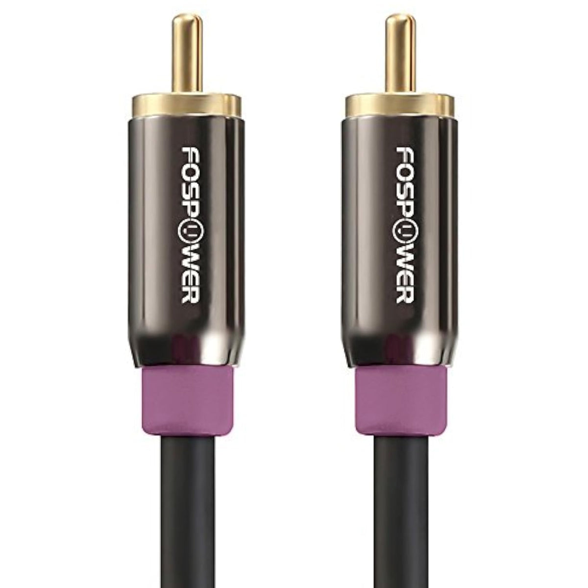 FosPower Subwoofer Cable (10 FT) RCA to RCA Audio Stereo Cable, Male to Male - Dual Shielded Cord | 24K Gold Plated Connector | Corrosion Resistant | Clean Sounding Signal