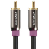 FosPower Subwoofer Cable (10 FT) RCA to RCA Audio Stereo Cable, Male to Male - Dual Shielded Cord | 24K Gold Plated Connector | Corrosion Resistant | Clean Sounding Signal