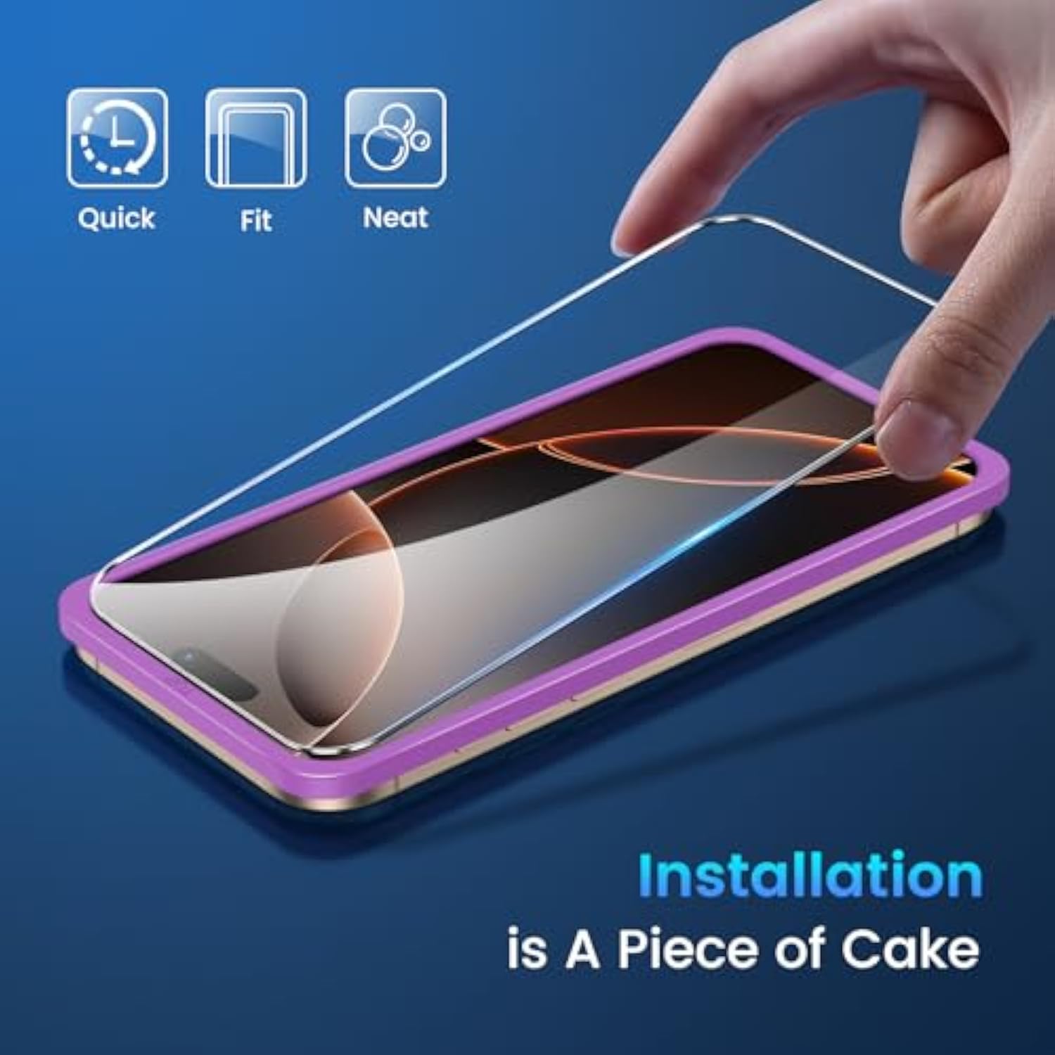 3-Pack iPhone 16 Pro Max Screen & Camera Lens Protector 9H Tempered Glass