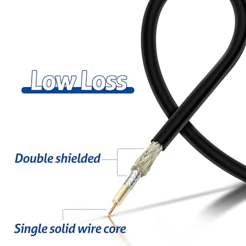 Wifi Antenna Extension Cable 50 Feet Rp-Sma Male To Rp-Sma Female Bulkhead Mount Double Shielded Low Loss -100 Cable For Wifi Wireless Router Hotspot Security Ip Camera