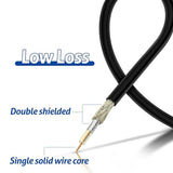 Wifi Antenna Extension Cable 50 Feet Rp-Sma Male To Rp-Sma Female Bulkhead Mount Double Shielded Low Loss -100 Cable For Wifi Wireless Router Hotspot Security Ip Camera