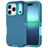 Rugged Heavy Duty Case for Apple iPhone 17 Pro Max 6.9" 2025, Turquoise - 3-Layer Full Body Protection, Dust/Drop Proof, No Screen Protector