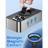 Magsafe Phone Grip For Iphone - Magnetic Phone Ring Holder Detachable For Iphone 16 - Comfortable Finger Phone Ring Grip For 15/14/13/12,Black