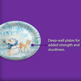 Snowman Winter Onederland First Birthday - 32 Piece Disposable Party Supplies - Decorations for Snowflake Boy's 1st Birthday Round Party Plates - Large 9" Paper Plates In Bulk
