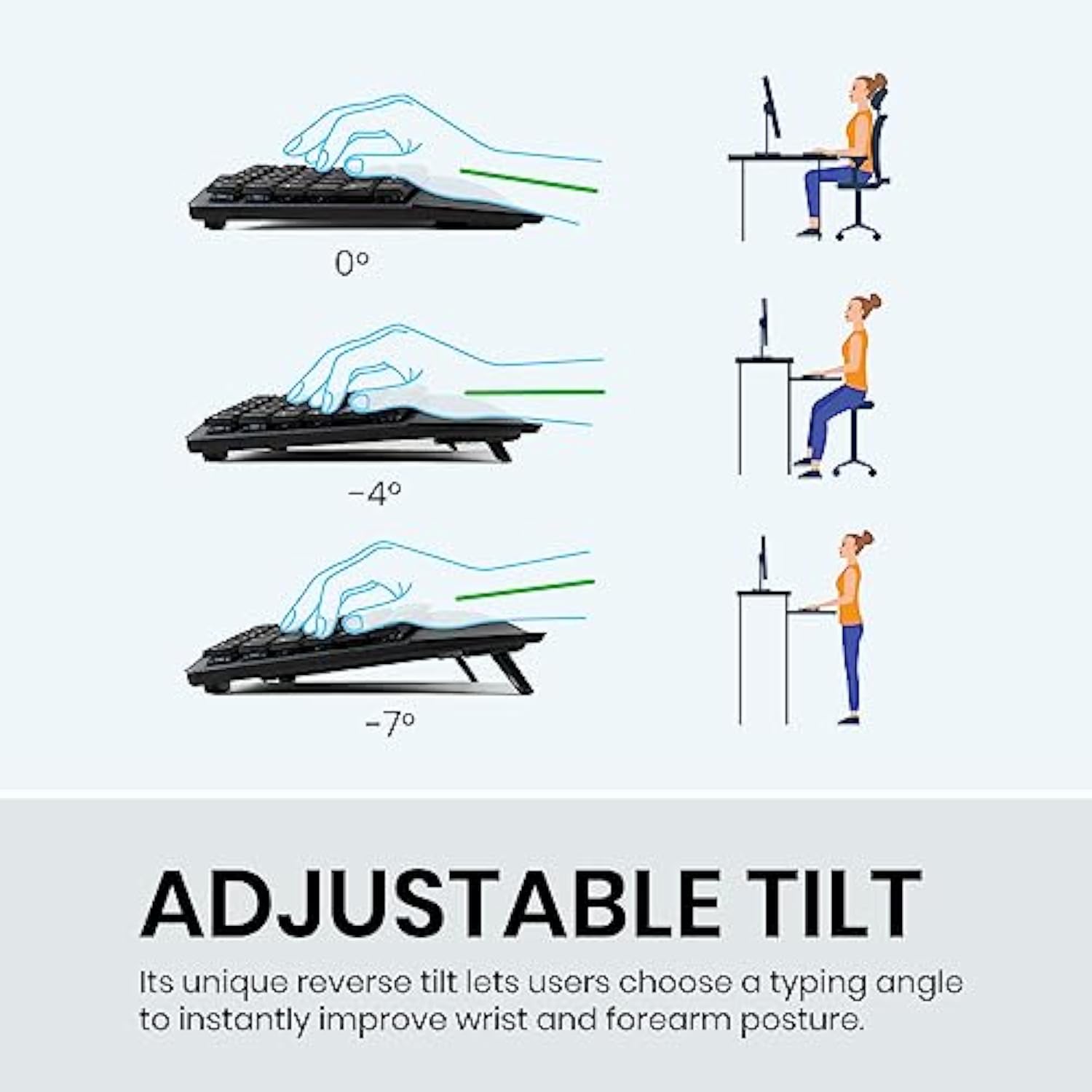 Perixx PERIBOARD-835BR Wireless Ergonomic Mechanical Keyboard - RGB Backlit -