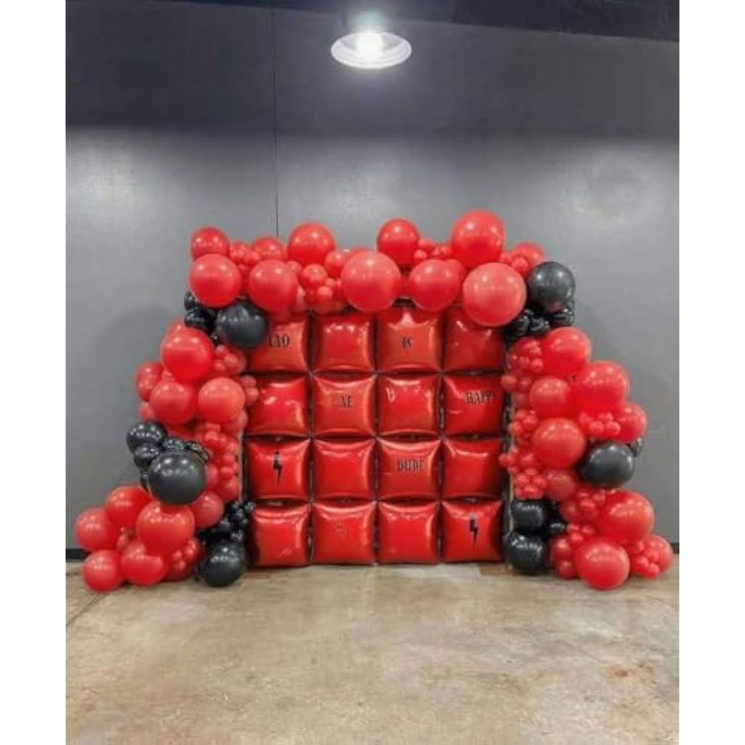 36Pcs Red Square Foil Balloons Wall Backdrop With 79Pcs Balloon Garland Arch Kit, Double Sided Balloons For Birthday Bridal Shower Anniversary New Year Valentine'S Day Prom Party Decorations