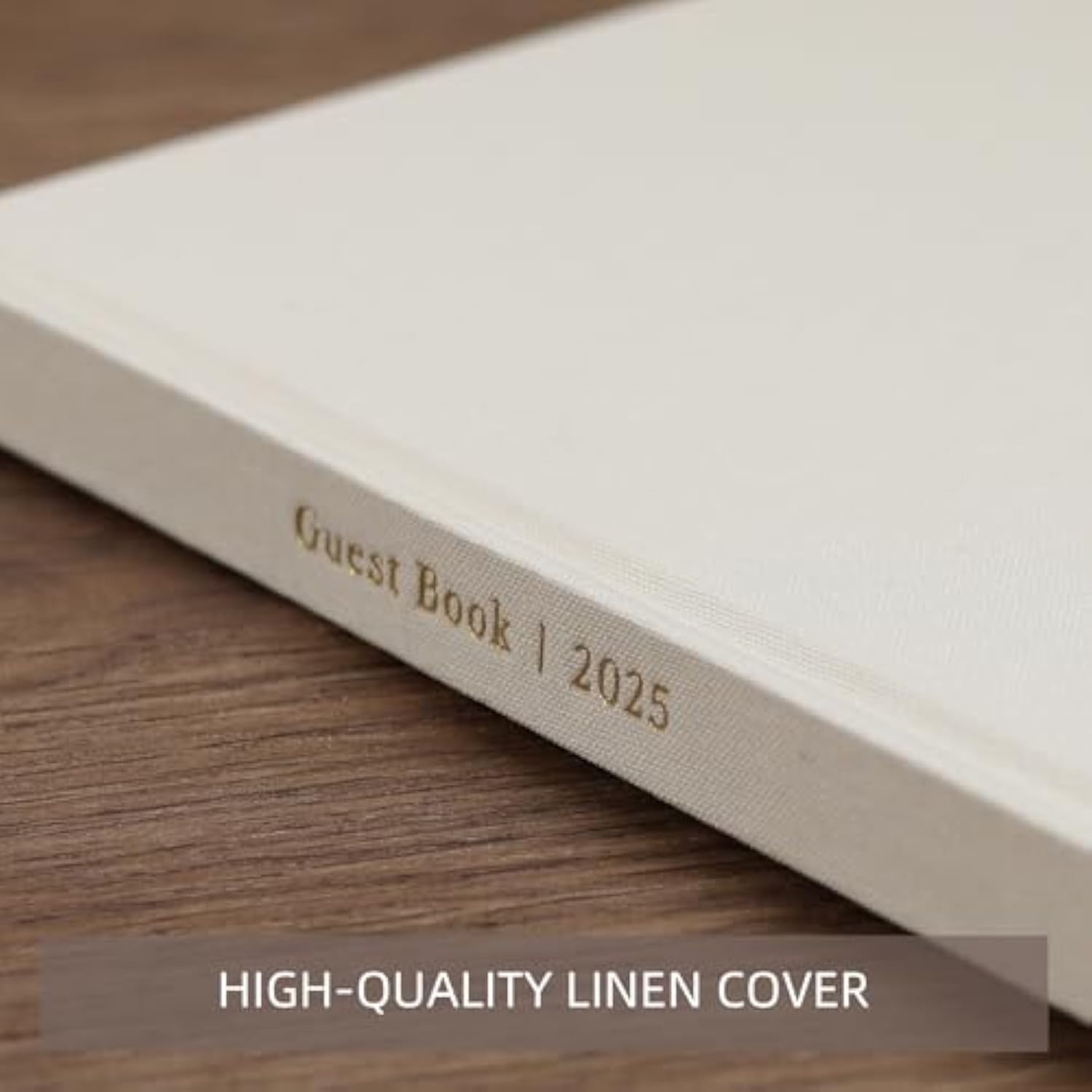 Elegant Guest Book For Wedding Reception, Beautiful Guestbook For Baby Shower And Wedding Decor, 100 Blank Pages For Sign In, Polaroid Pictures And Photos, Linen Cover (2025, Beige)