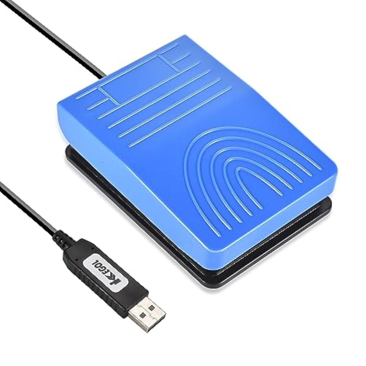 [Upgraded] iKKEGOL USB Foot Pedal Switch Video Game PC Hands Free Footswitch One Key Control Program Computer Mouse Keyboard HID with 2M Cable Blue