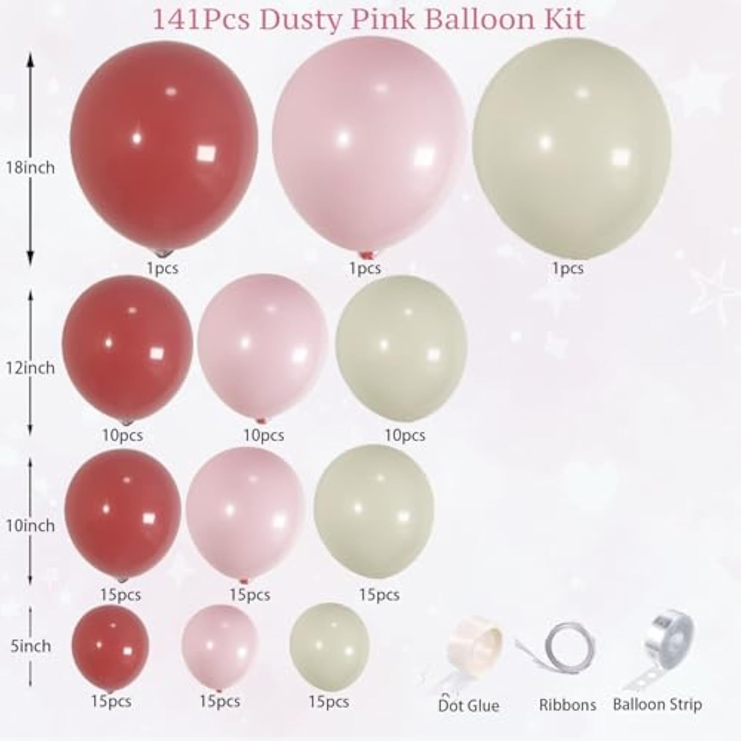 141Pcs Blush Dusty Pink Balloon Arch Garland Kit With Pink Ivory White Balloons For Baby In Bloom Balloon Arch, Bridal Shower, Baby Shower, Girl Birthday Party Decorations