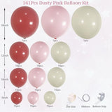 141Pcs Blush Dusty Pink Balloon Arch Garland Kit With Pink Ivory White Balloons For Baby In Bloom Balloon Arch, Bridal Shower, Baby Shower, Girl Birthday Party Decorations
