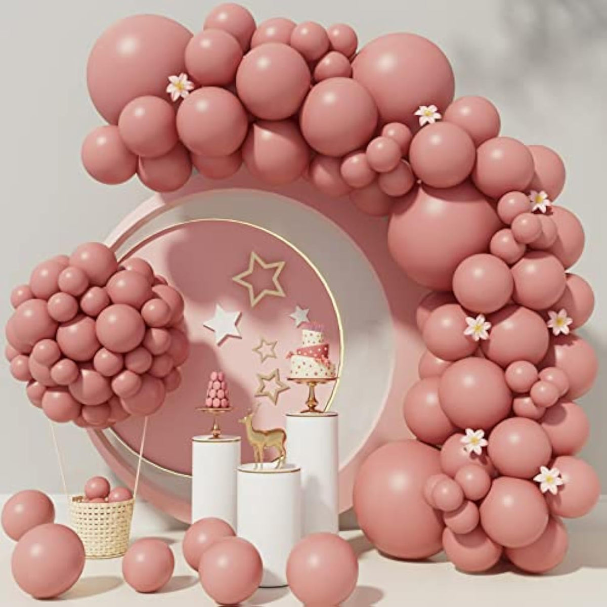 Pastel Pink Balloons 110Pcs Baby Pink Balloon Garland Arch Kit 5/10/12
