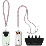 Phone Lanyard 2 Packs - 2× Adjustable Neck Strap, 4× Phone Patches- Purple