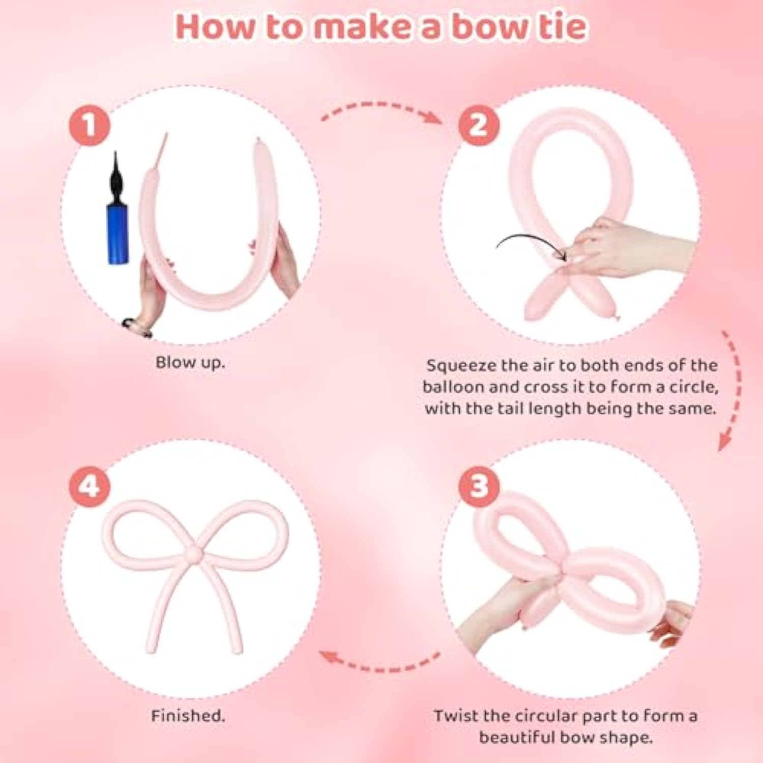 Pink Bow Balloon Arch Garland Kit Happy Birthday Banner, 24'' Double Stuffed Clear Balloon With Ribbon Bows Light Pink White Balloons For Women Girls Coquette Birthday Party Decorations