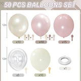 12" Dusty Pink Double-Stuffed Balloons Blush & Pearl Party Decor