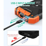 10,000mAh Solar Power Bank, 20W Wireless Charger with USB C & Dual Flashlight