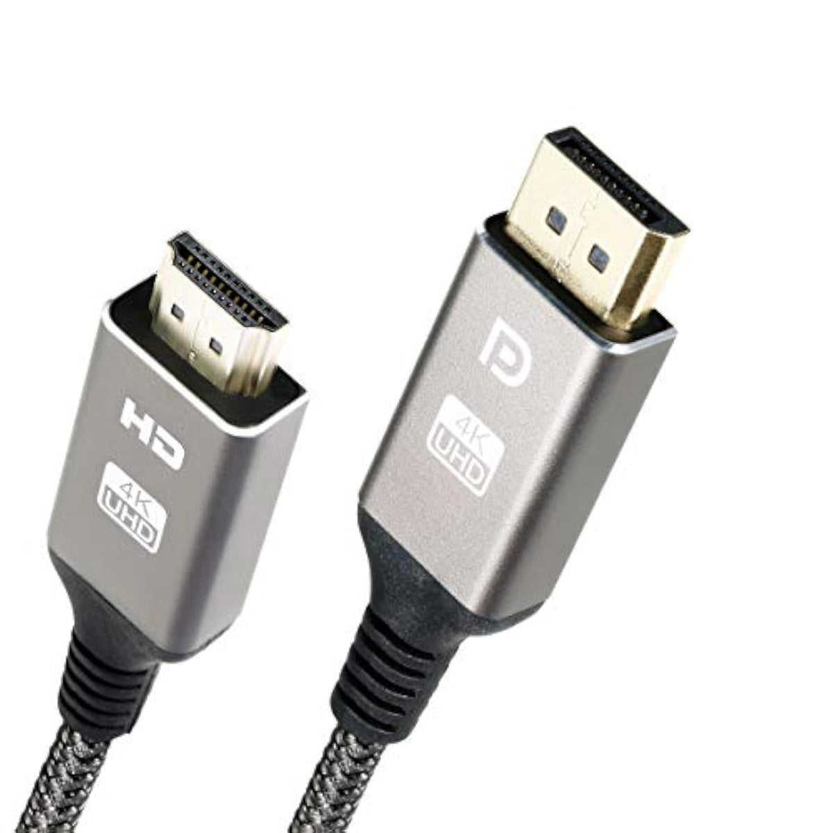 Displayport To Hdmi Cable, Nylon Braided Uni-Directional 4K Uhd Hd High-Speed
