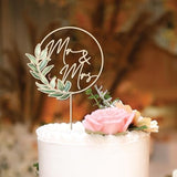 Wooden Mr & Mrs Wedding Cake Toppers Bride and Groom Decoration