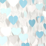 52ft Light Blue & Silver Heart Garland — Baby Boy Shower & Party Decor