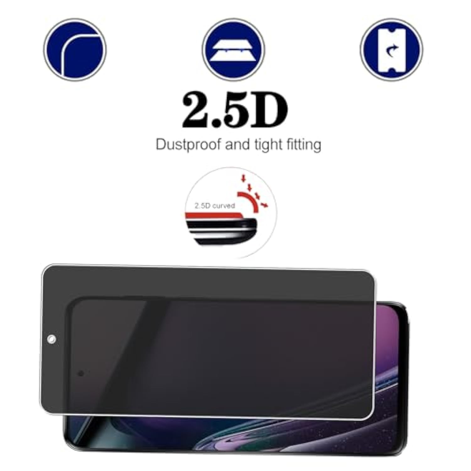 [3 Pack] Privacy Screen Protector For Motorola Moto G Stylus 5G 2023, 9H Hardness, Anti-Scratch, Anti Spy, Tempered Glass Screen Protector For Motorola Moto G Stylus 5G 2023