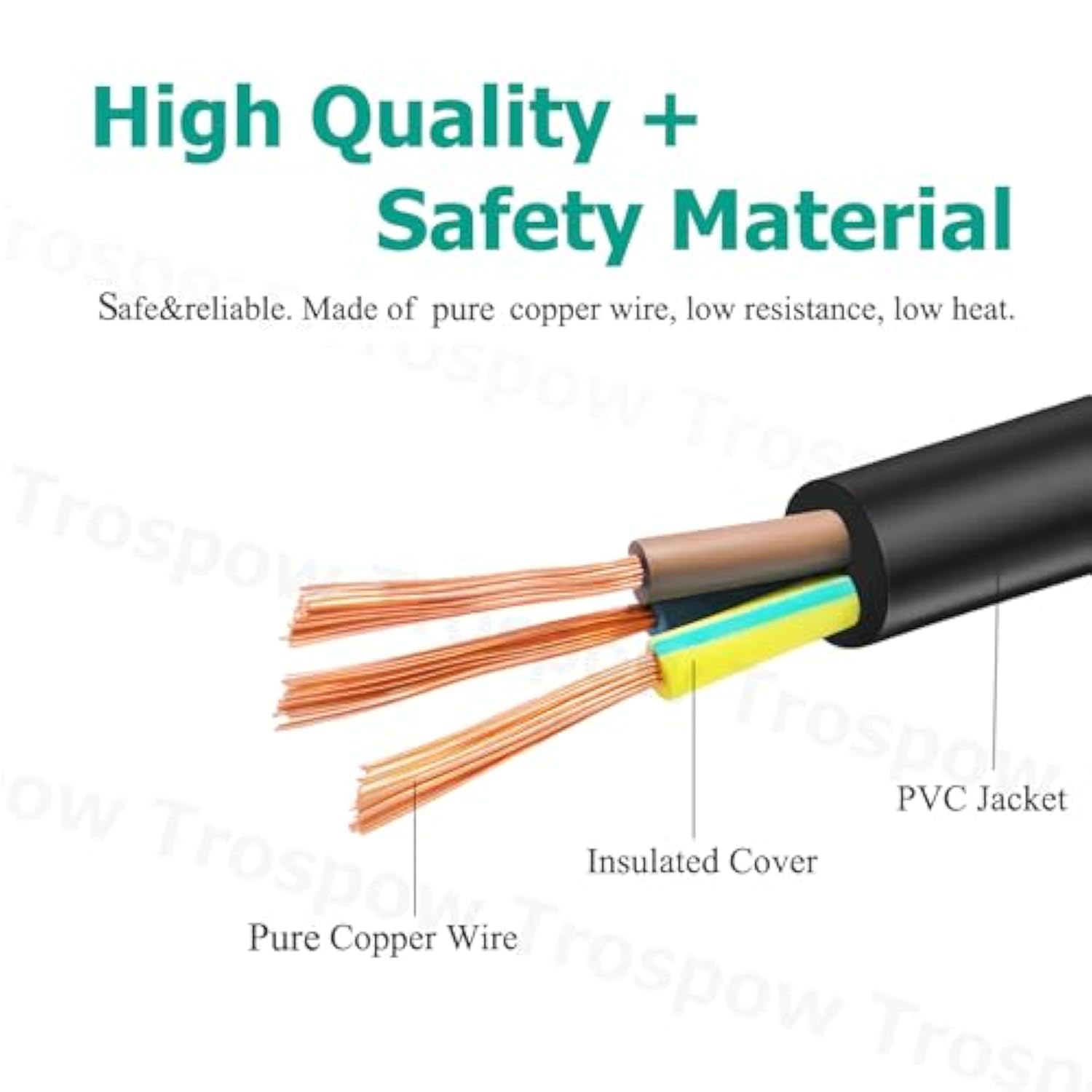 8.2Ft Power Cord Replacement For Lifepro Rumblex 4D Turbo 3D Waver Press Vibration Plate Exercise Machine 3 Prong Power Cord Ac Cable