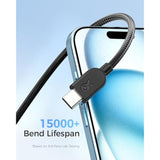 Cable Matters 3-Pack Extreme Flexible USB C Charging Cable 6ft in Black, Up to [60W Charging, 480Mbps] Apple CarPlay, Android Auto, USB C Charger Cable for iPhone 16/15, Galaxy S24, iPad Pro