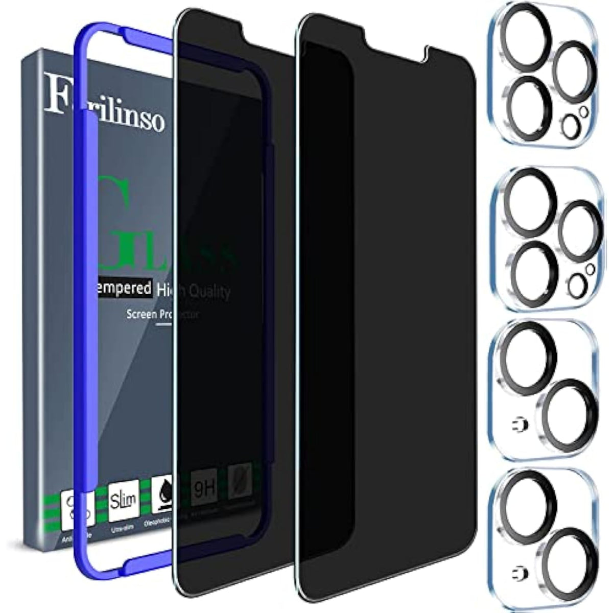 For Iphone 14 Plus Iphone 13 Pro Max Privacy Screen Protector 2 Pack 9H Anti Spy Tempered Glass With 2 Pack Camera Lens Protector Case Friendly Bubble Free Accessories