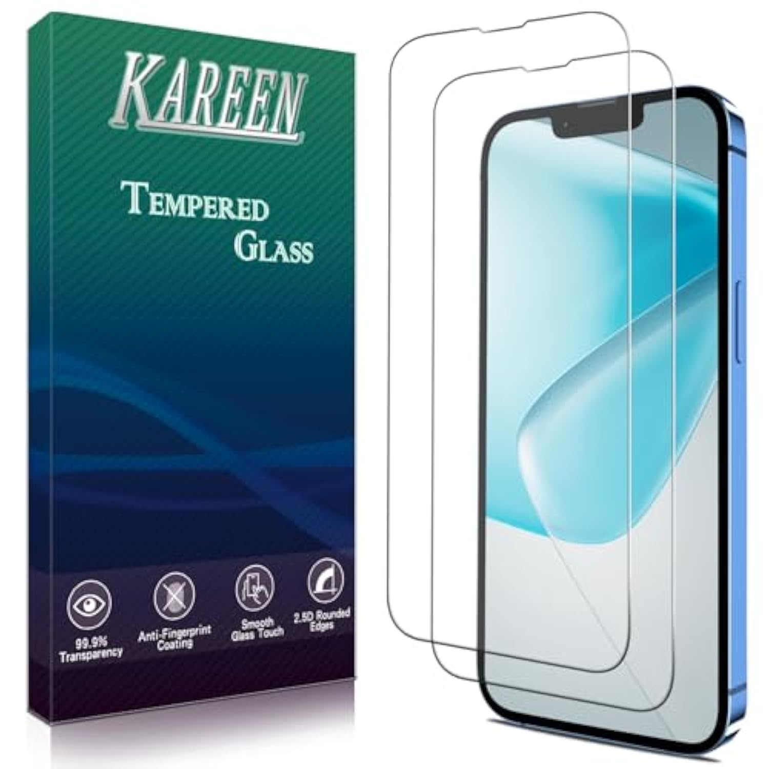 2 Pack Screen Protector Designed For Iphone 13, Iphone 13 Pro 6.1-Inch Tempered Glass Flim, Anti-Scratch, Bubble Free, Case Friendly