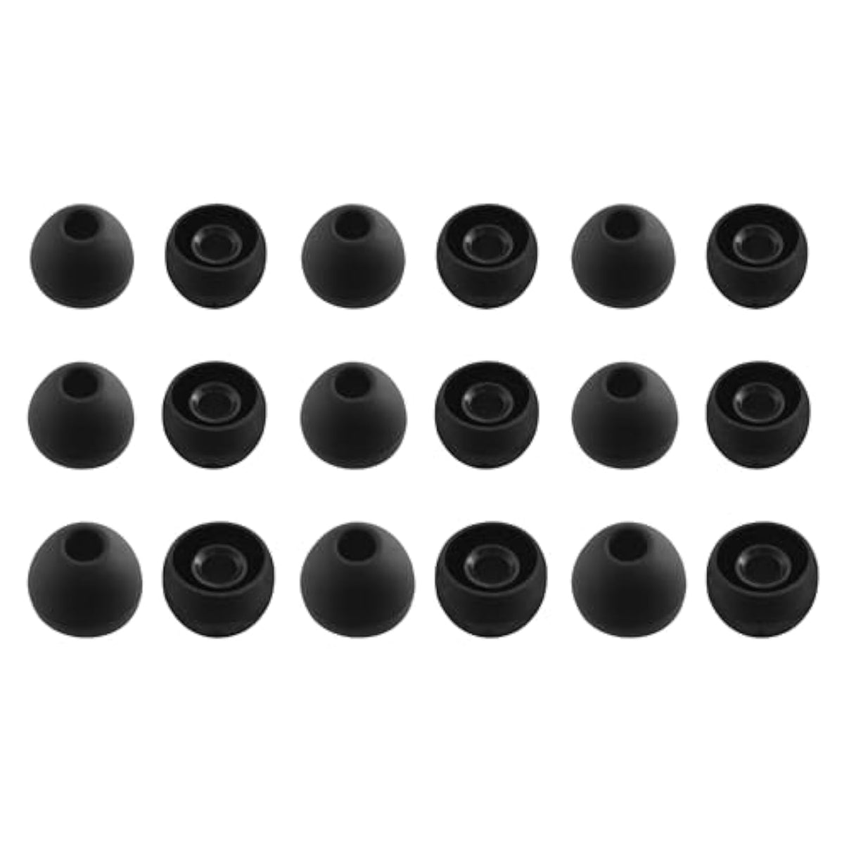 Replacement Silicone Ear Tips For Bmani T16 / Occiam T17 / Tozo T6 / Tozo T10 / Tonemac N18 Earbuds, 9 Pairs (S/M/L, Black)