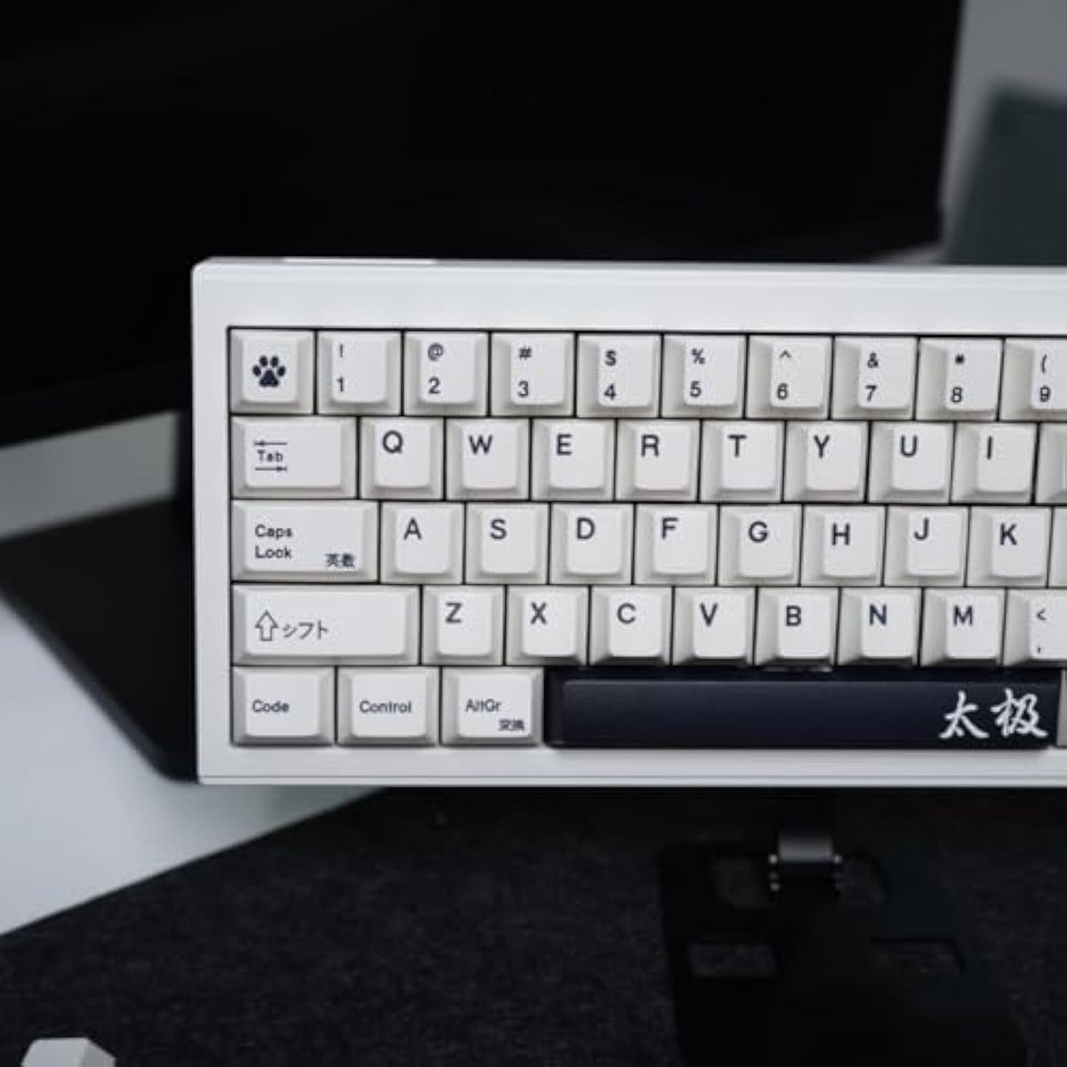 Black White Keycaps 133 Keys Cherry Profile Keycap Dye-Sub Suitable For 60/64/