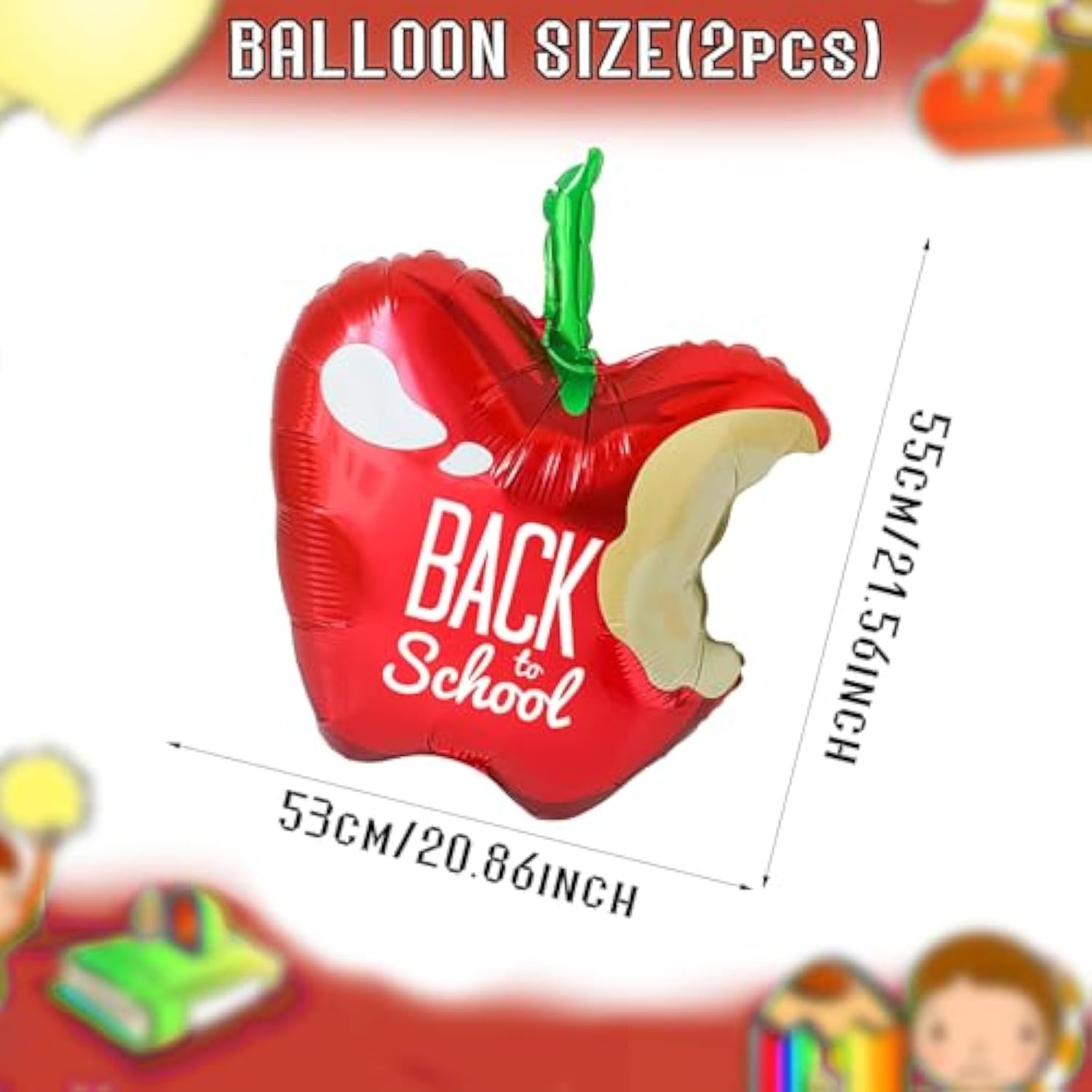 21 Inch Red Apples 5Pcs Giant Large Apples Balloons Balloon Back To School Graduation Party Decorations For Back To School Classroom Photo Prop Birthday Party Favor