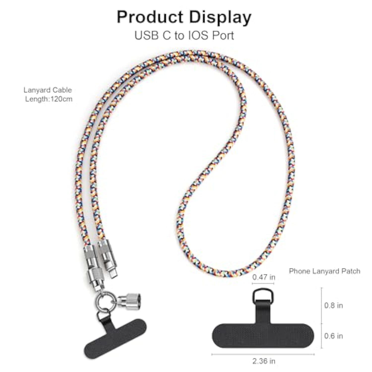 For Iphone Charging Cable 4Ft Cell Phone Lanyards 60W For Iphone Fast Charger Cord Universal Phone Strap Crossbody Charging Cord Multifuctional Phone Charger For Iphone 14 13 12 11 Pro Max Plus