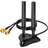 High Gain 10Dbi Wifi Antenna, Tri-Band 2.4/5/6Ghz For Router & Pc, Long Range Rp-Sma Male Magnetic Base With 4Ft Extension Cables Boost Signal For Gaming, Streaming, Iot, For Asus, Tp-Link, Netgear