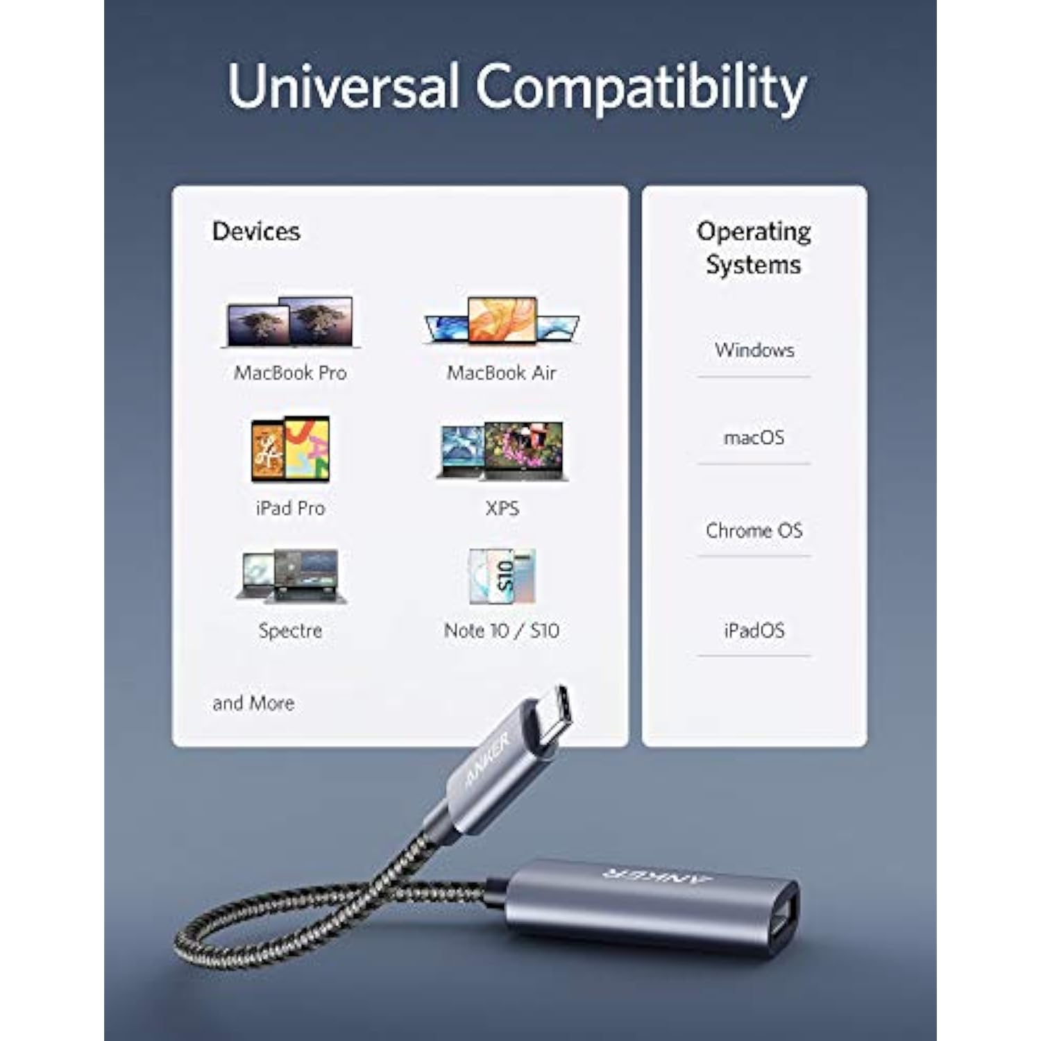 Anker USB C to DisplayPort Adapter for Home Office (4K@60Hz), PowerExpand+ Alu