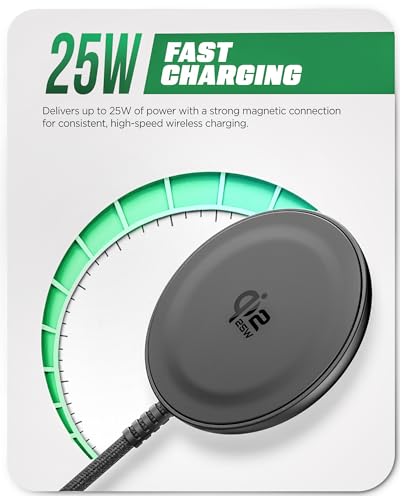 2-Pack Qi2.2 Certified 25W Magnetic Wireless Chargers for  with Fast-Charging Wall Adapters for Galaxy S26 Ultra, zFold, S25, Android Phones -