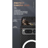 Magnetic Case For Google Pixel Fold Case Compatible With Magsafe Charger Carbon Fiber Slim Ultra Thin Aramid Fiber Anti-Scratch Shockproof Phone Case, Black&Red