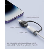 Mfi Certified 27W Usb C To Lightning Adapter (4 Pack) - Fast Charging Data Sync, Lightning To Usb Type C Cable Adapter For Iphone14/13/12 Series, Ipad, Airpods, With Anti-Lost Loop, Not For Audio/Otg