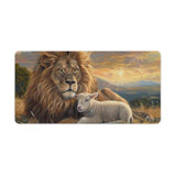 Animal Sunset Nature Lamb And Lion Large Mouse Pad Gaming Desk Mat Keyboard Computer Pad Non-Slip Rubber Mouse Mat For Home Office 30X60Cm