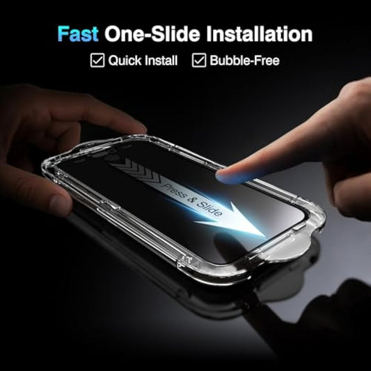 '-4 Pack For Iphone 14 Screen Protector[6.1"] With 2 Pack Camera Lens Protector, 9H+ Hardness 12Ft Military Grade Shatterproof Scratch Resistant Durable Tempered Glass Film With Flawless Fit Kit, Hd Clear
