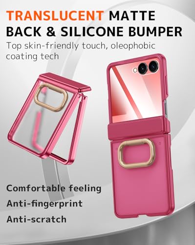 for  Galaxy Z Flip 7 Case with Rotatable Ring,Built-in Screen Protector Hinge Protection Case for  Galaxy Flip 7 Shockproof Rugged