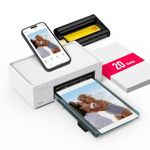 M100 4X6'' Photo Printer, Wi-Fi Picture Printer, 20 Sheets, Full-Color Photo, Instant Phone Printer For Iphone, Android, Smartphone, Thermal Dye Sublimation, Portable Photo Printer For Home Use