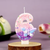 Birthday Number Candles Pink And Purple Butterfly Birthday Candles For Cake Glitter Number 6 Candle Cake Topper With Sequins For Girls And Women Anniversary Celebrations Supplies