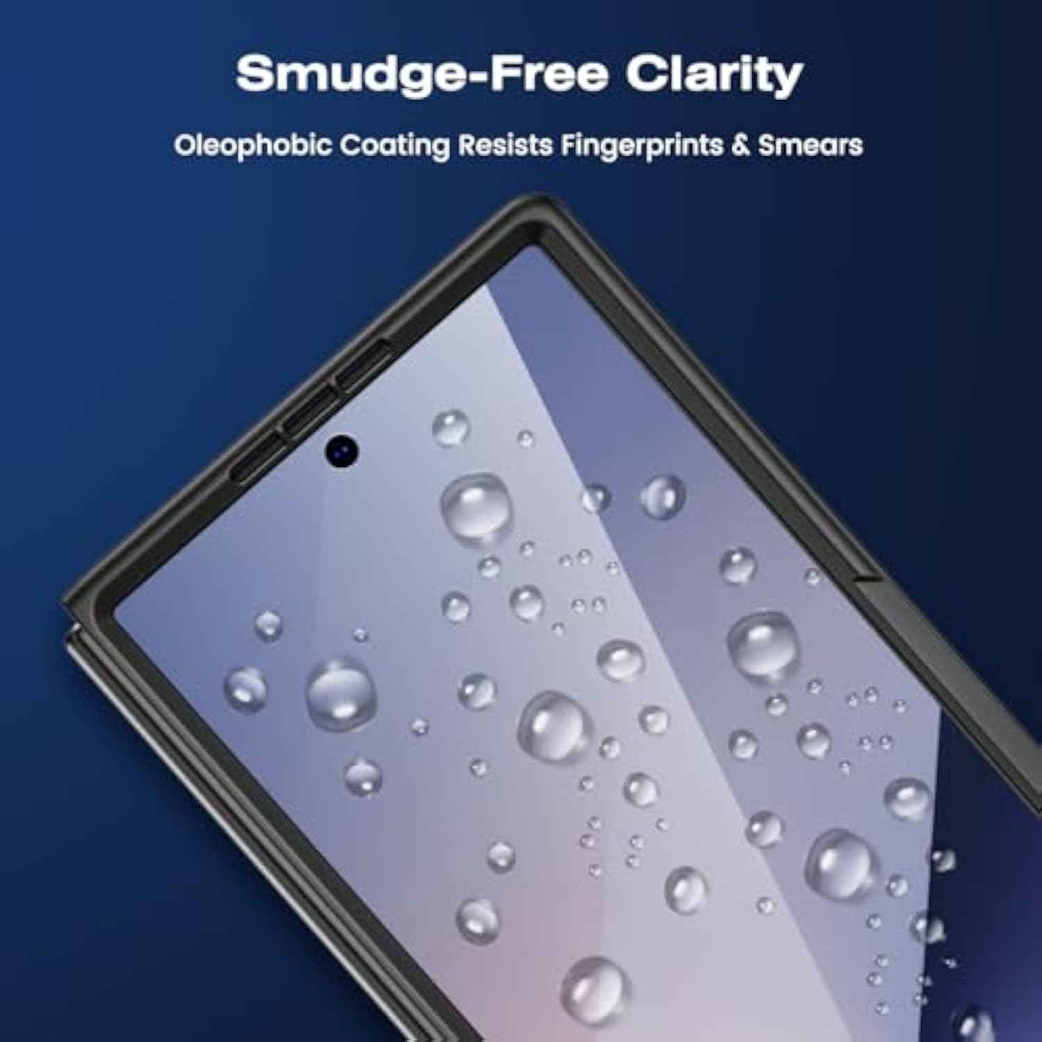 Galaxy Z Fold 6 Front Frame with Built-in Screen Protector Black for Samsung Z Fold 6 Phone Case