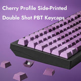 X4 Qmk Wired Mechanical Keyboard, 75% Layout South-Facing Red Backlit, Side-Printed Double-Shot Pbt Keycaps With Tactile Brown Mechanical Switch For Windows