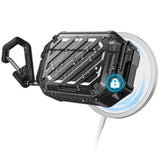 SUPCASE for AirPods Pro 2nd/1st Gen Case with Lock & Carabiner (Unicorn Beetle Pro), [IP68 Waterproof] [Military-Grade Protection] [Supports Wireless Charging] Anti-Scratch Hard Shell Cover, Black